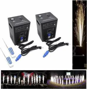 2PCS 600W Cold Spark Firework Machine DMX Stage Effect Low Noise Stage Events Height 3-16.5Ft DMX Stage Firework Adjustable