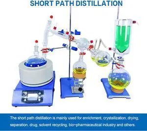 HNZXIB 2L Short Path Distillation Kit Cold Trap and Stirring Heating Mantle for Distillation Extraction
