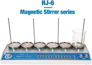 HNZXIB Laboratory Heating Magnetic Stirrer Six Position Multipoint HJ-6 Hot Plate