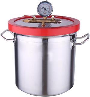 HNZXIB 3 gallon Vacuum Chamber Stainless steel Barrel Transparent Lid with Vacuum Gauge for solution degassing lab equipment