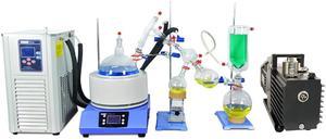 Factory Price 5L Short Path Distillation + Rotary Vane Vacuum Pump + Refrigerated Circulating Pump Cooling Chiller HNZXIB Laboratory instruments SPD-5L 110V including Cold Trap Stirring Heating Mantle