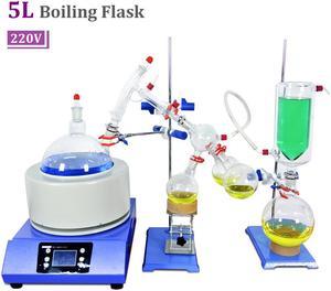 Factory Price 5L Short Path Distillation Kit HNZXIB SPD-5L 220V Laboratory Distillation Equipment Cold Trap Stirring Heating Mantle