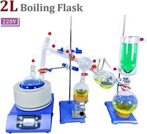 HNZXIB 2L Short Path Distillation Kit SPD-2L 220V Factory Price Laboratory Distillation Equipment Cold Trap Stirring Heating Mantle