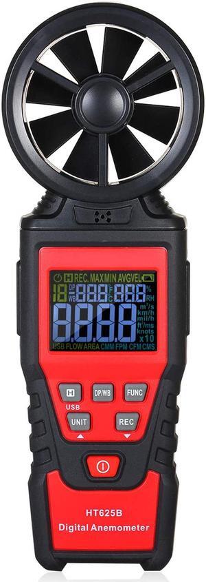 Digital Anemometer Humidity Temperature Testers with USB Data Logging, LCD Color Screen, Wind Speed Meter Air Flow Meters for Measuring Wind Speed, Air Volume, MAX/MIN/AVG and Data Hold