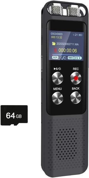 72GB Digital Voice Recorder - Digital Recorder with Playback, Password, USB, Voice Activated Recorder Portable Recording Device, Audio Recording Device for Lectures Meetings, Dictaphone Sound Tape