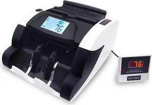 Intendvision Money Counter Machine, Automatic Bill Counter Cash Counter Money Pcs Counting Machine with UV/MG Counterfeit Detection, Digital Display, Add/Batch Modes for Multi-Currency, AC 110V