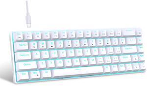 Intendvision Mechanical Gaming Keyboard, RGB Backlit Wired Keyboard, 68 Keys Computer Keyboard with Multiple Lighting Modes for Windows/Desktop/Laptops/PC, Red Switch (White)