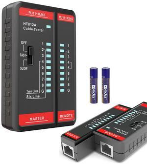 Network Cable Tester with RJ45 RJ11 Port, Ethernet Cable Tester, Ethernet Tester Tool Fast/Slow Testing, POE Test UTP/STP Cable Checker, Telephone Line Continuity Test for CAT5/CAT5E/CAT6/CAT6A/CAT7