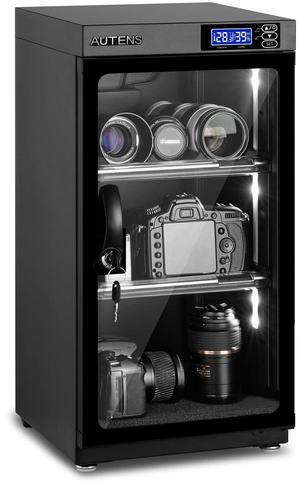AUTENS 50L Dehumidifying Dry Cabinet Box, Digital Control Noiseless and Energy Saving, 3 Layers for DSLR SLR Camera Lens