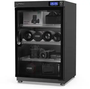 AUTENS 80L Dehumidifying Dry Cabinet Box, Digital Control Noiseless and Energy Saving, 4 Layers for DSLR SLR Camera Lens