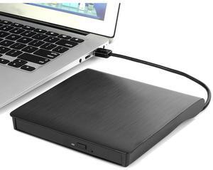 AUTENS External CD DVD Drive USB 3.0 Portable Fits for DVD-R DVD-RW DVD+R DVD+RW DVD-ROM DVD CD Burner Player Writer Black for PC Laptop Computer Windows 11/10/8/7