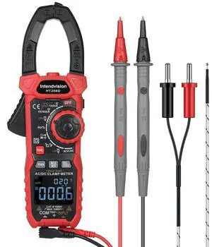 Intendvision Inrush Clamp Meter 1000A True RMS AC/DC Current Amp Meter, VFD, LOZ Mode, 6000 Counts, Measures Current Voltage Temperature Capacitance Resistance Diodes Continuity Duty-Cycle