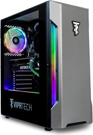 ViprTech Rebel Gaming PC Desktop Computer - AMD Ryzen 5 (12-LCore 3.9Ghz), RTX 3060 12GB, 32GB DDR4 3200 RAM, 1TB NVMe SSD, VR-Ready, Streaming, WiFi, RGB, Windows 11, Warranty, Black