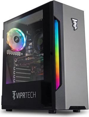 ViprTech Rebel Gaming PC Desktop Computer - AMD Ryzen 5 (12-LCore 3.9Ghz), RTX 2060 Super 8GB, 16GB DDR4, 512GB NVMe SSD, VR-Ready, Streaming, WiFi, RGB, Win 11, 1 Year Warranty