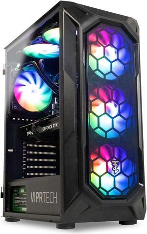 ViprTech Overlord 2.0 Liquid-Cooled PC - AMD Ryzen 7 5700X (16-Core 4.6Ghz), RTX 4070 12GB, 32GB DDR4 3200 RAM, 2TB NVMe SSD, 800W Gold PSU, VR-Ready, WiFi, Bluetooth, Win 11, Gaming Desktop Computer