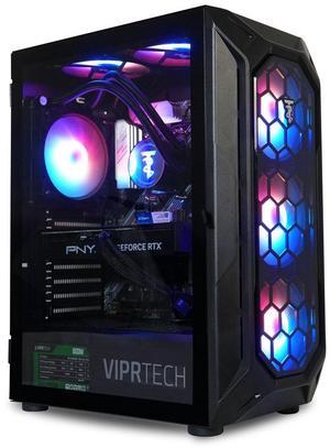 ViprTech Ghost 4.0 Liquid-Cooled PC - AMD Ryzen 7 3700X (4.4Ghz Turbo), RTX 4060 Ti 8GB, 32GB DDR4 3200, 1TB NVMe SSD, VR-Ready, Streaming, RGB, Windows 11, Gaming Desktop Computer Prebuilt, Black