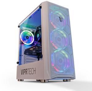 ViprTech Avalanche 2.0 Gaming PC Computer Desktop - AMD Ryzen 7 (4.1Ghz Turbo), AMD Radeon RX 580 8GB, 32GB DDR4 3200, 1TB NVMe SSD, 700W PSU, VR-Ready, RGB, WiFi, White