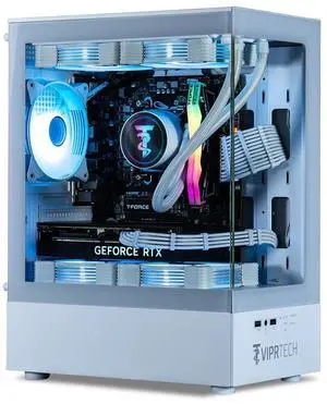 ViprTech Reaper 3.0 Liquid-Cooled PC - AMD Ryzen 7 7700 (5.3Ghz Turbo), RTX 4070 Super 12GB, 32GB DDR5 6400, 2TB NVMe SSD, VR-Ready, Streaming, RGB, Windows 11, Gaming Desktop Computer, White