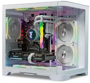 ViprTech Reaper 2.5 Liquid-Cooled PC - AMD Ryzen 7 8700F (5.0Ghz Turbo), AMD RX 9060 XT 16GB, 16GB DDR5 6400, 2TB NVMe SSD, VR-Ready, Streaming, RGB, Windows 11, Gaming Desktop Computer, White ViprTech Reaper 2.5 Liquid-Cooled PC - AMD Ryzen 7 8700F (5.0Ghz Turbo), AMD RX 9060 XT 16GB, 16GB DDR5 6400, 2TB NVMe SSD, VR-Ready, Streaming, RGB, Windows 11, Gaming Desktop Computer, White