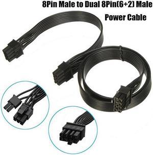 1PC PCI Express 8pin To Dual 6+2Pin Power Supply Cable PCIE 8 Pin 1 To 2 Spliter