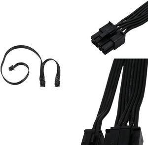 PCI Express 8Pin to Dual 6+2Pin Power Supply Cable PCIe 8 Pin 1 to 2 Spliter Cable for Corsair RM/HX/CX-M Series