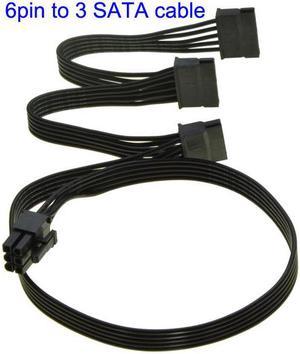 PCIe 6Pin Male to 3 SATA Power Supply Cable for Seasonic Focus Plus Platinum FOCUS+ Series 850PX 750PX 650PX 550PX PSU