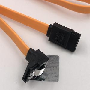 2 Pieces SATA Cables Straight to Right Angle Serial Flat Data Cable Sata to Sata Cable High Quality 45cm Orange 2 Pieces