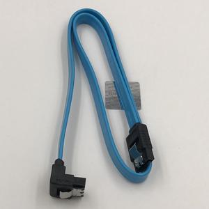 2 Pieces SATA Revision 3.0 Cables Straight to Angle Serial Flat Data Cable Sata to Sata Cable 45cm Blue