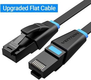 Ethernet Cable Cat6 Lan Cable UTP RJ45 Network Patch Cable For PS PC Internet Modem Router Cat 6 Cable Ethernet(Black-Blue Flat 49.21ft)