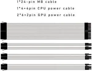 Amify PCI-E PCIe PCI Express 6Pin Female to Dual Double 2 Port 8Pin ( 6+2Pin ) Male Adapter Video Card Power Cable Cord 18AWG Wire