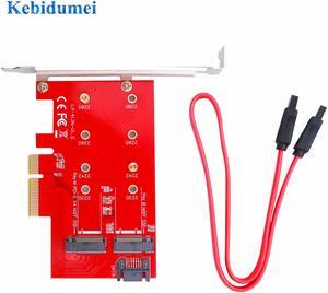 M2 NGFF TO PCIE X4 Adapter Support PCI Express 3.0 2230 2242 2260 2280 Size M Key and B Key SATA Port Expansion Card
