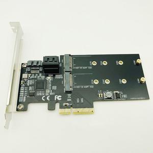 SATA Raid Controller SATA Raid M.2 PCI Express Raid Card 2Port SATA3.0 6Gbps + 2Port M.2 NGFF SSD B Key Support RAID0 RAID1 AHCI