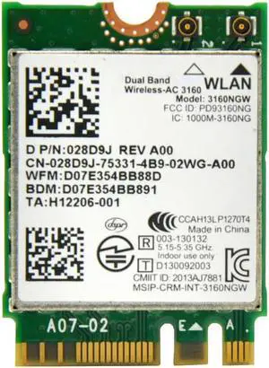 3160ac 2.4GHz & 5.0 GHz 433Mbps Mini M2 NGFF PCI E WiFi Adapter with Bluetooth BT 4.0 for Intel 3160NGW For ASUS / DELL /ACER