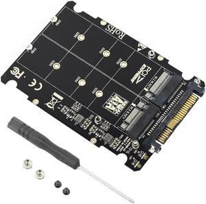 M.2 SSD to U.2 Adapter 2in1 M.2 for NVMe SATA Bus for NGFF SSD to PCI e U.2 SFF 8639 Adapter PCIe M2 Converter for Desktop