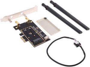 NGFF M2 to PCIE AC Converter Adapter Card AX200 9260 8265 1650A for Laptop PC Easy Install