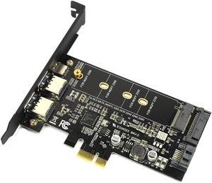 Dual USB3.0 1 port Type c M.2 PCIe Adapter M2 SSD SATA B Key to PCI e 3.0 Controller Converter Card For NGFF 2280 2260 2242 2230