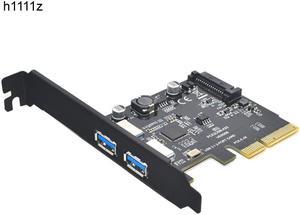 Add On Cards SuperSpeed 10Gbps USB 3.1 2 Port PCI E Express Card 15pin SATA Power Connector PCIE Adapter ASM3142 Chipset USB HUB