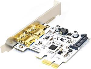 USB 3.1 PCI Express Card 1 Port Reversible Type C + 2 Port USB 3.0 with SATA 15Pin Connector Gen 2 10Gbps Add on Card Riser Card