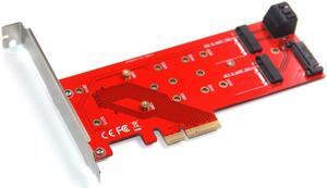 2 in 1 PCI e 4x to M Key M.2 SSD Card for Intel 760P 970 EVO Pro Dual SATA 3.0 to Dual B Key M2 SSD adapter