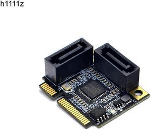 Add On Cards Mini PCI E PCI Express to 2 Ports SATA 3.0 Converter SSD HDD SATA3 Controller Expansion Card SATA Multiplier