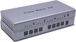 Audio Matrix Optical Digital Audio 4x4 Matrix 4 in 4 out Switch Converter Splitter Box fr TV STB DVD Player PC Amplifier Meeting