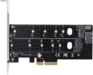Dual M.2 Pcie Adapter,M2 Ssd Nvme (M Key) Or Sata (B Key) 22110 2280 2260 2242 2230 To Pci E 3.0 X 4 Host Controller Expansio
