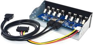 8 Port USB Hub USB3 5.25 USB 3.0 Front Panel Splitters USB 3.0 Hub for PC USB HUB Multiple USB3.0 HUB Splitter Hubs for Computer