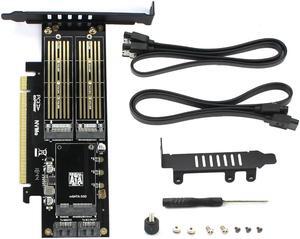 M.2 for NVMe SSD for NGFF to PCIE 3.0 X16 Adapter M Key B Key mSATA PCI Express 3.0 m2 SSD AHCI mSATA 3in 1 Converter Riser Card