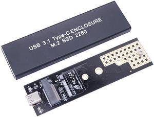 M2 SSD Case NVME Enclosure M.2 to USB Type C 3.1 SSD Adapter for NVME PCIE M Key 2230/2242/2260/2280 SSD Box M2 SSD Case RTL9210(blue)