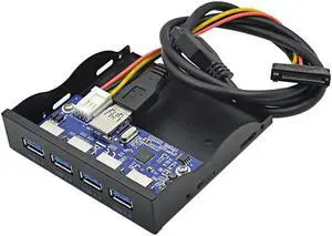 USB HUB 19+1 20Pin 4 Port USB 3.0 Front Panel Combo Bracket USB3.0 Hub Adapter for PC Desktop 3.5" FDD Floppy Disk Drive Bay