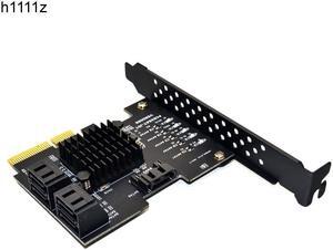 JMS585 chip 5 ports SATA 3.0 to PCIe expansion Card 4X Gen 3 PCI express SATA Adapter SATA 3 Converter with Heatsink for HDD