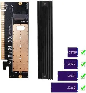 Interface Expansion Card M.2 NVMe SSD NGFF TO PCIE 3.0 X16 X4 Adapter M Key Full Speed Support 2230 to 2280 SSD