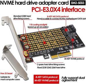 Add On Card NVME Adapter Card M.2 To PCI E 3.0X4 High Speed Computer Expansion Card M2 NGFF M Key/B Key SSD Conversion Card