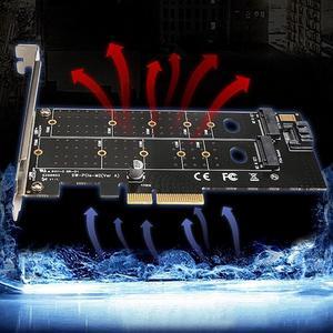 PCIE to M2 M.2 Dual NVME Solid State Drive NGFF SSD M Adapter Adapter Key Expansion SATA Key Card Card